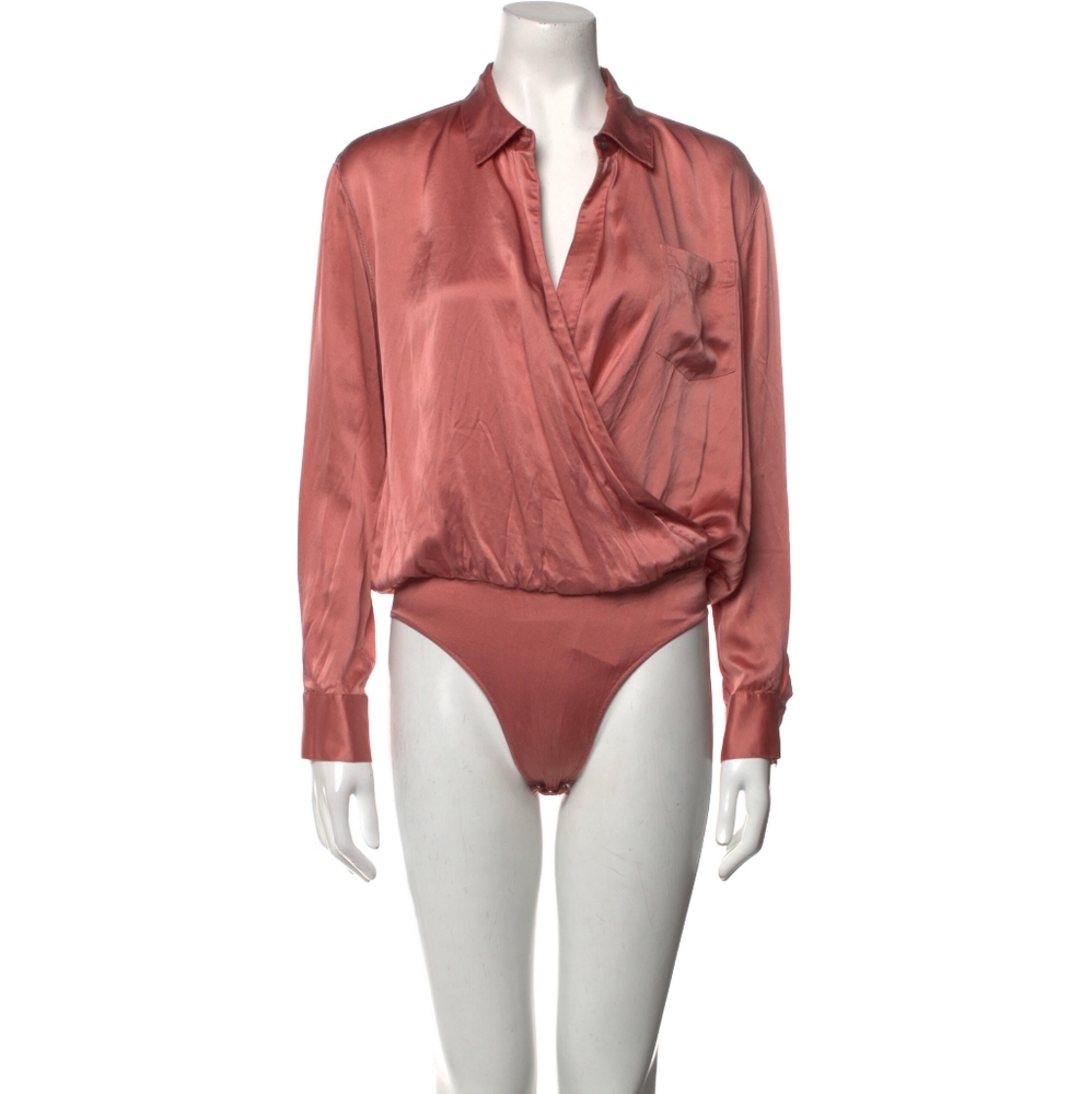 T by Alexander Wang 100% Silk  Asymmetrical Bodysuit